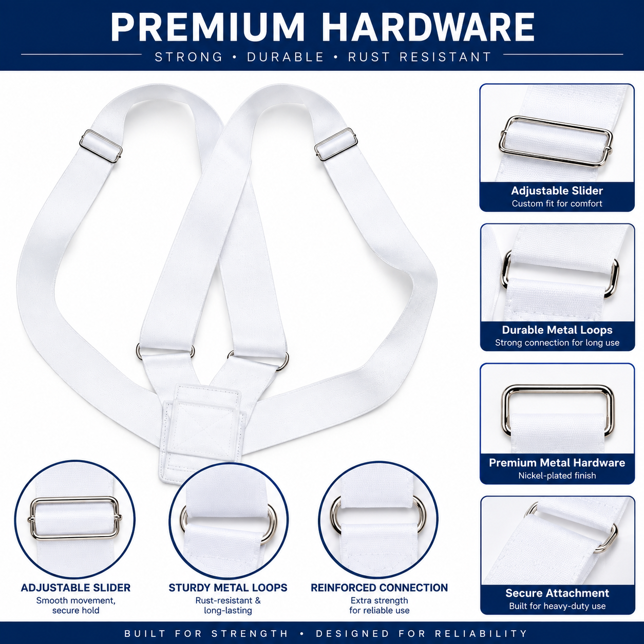 White Double-Strap Flagpole Carrying Belt