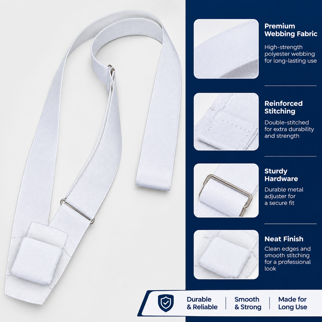 Single-Strap White Flagpole Carrying Belt