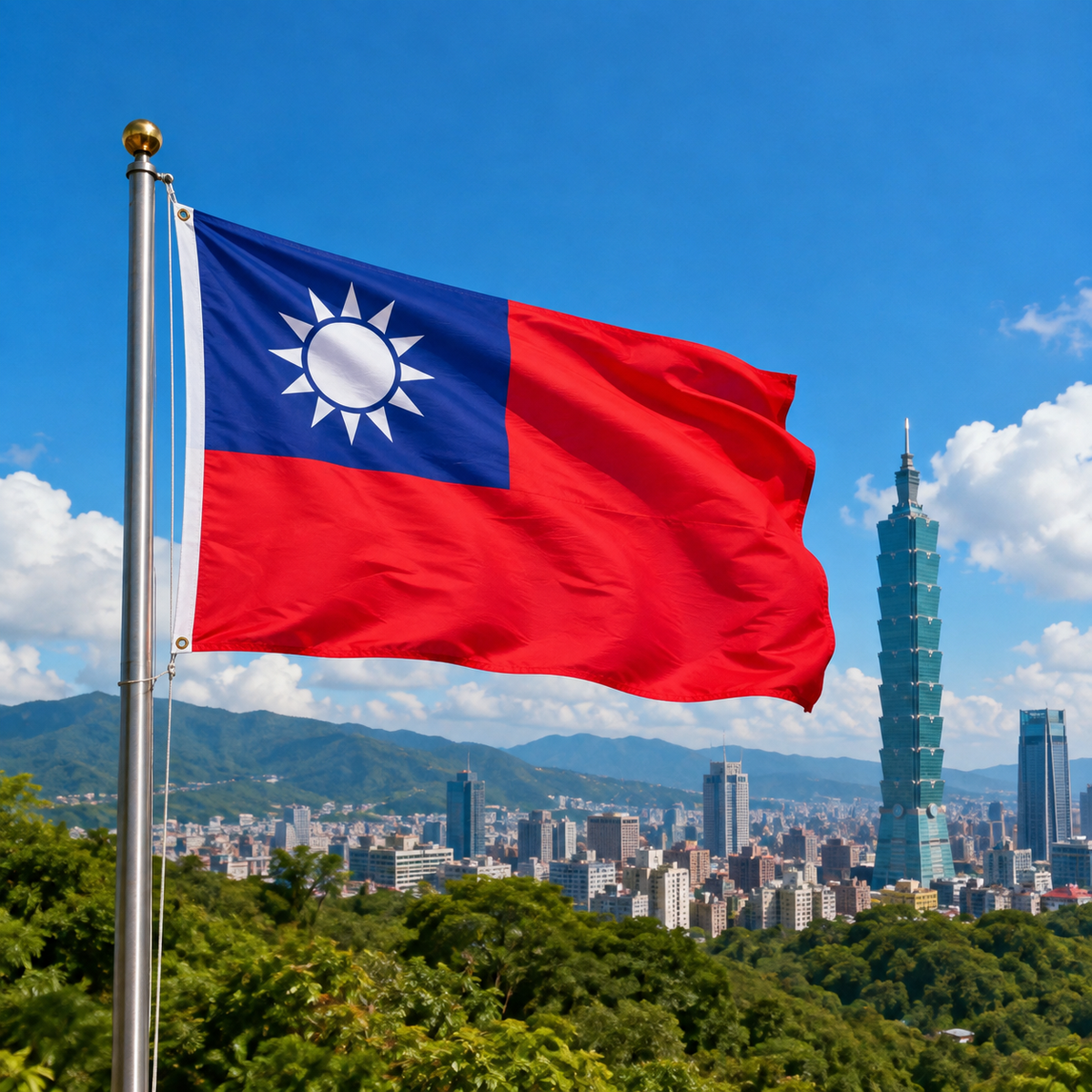 Taiwan Flag 2'x3' to 5'x8' Nylon