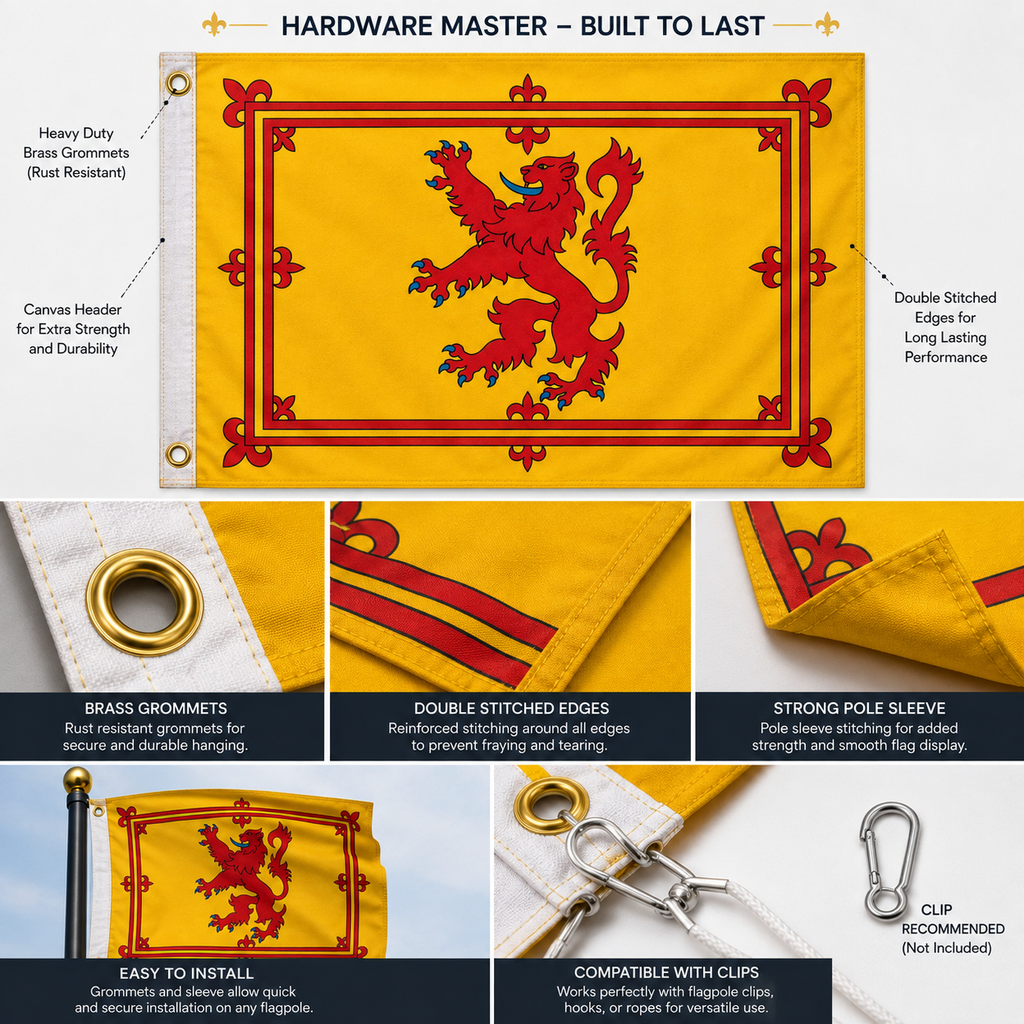 Scottish Rampant Lion Flag 2'x3' to 5'x8' Nylon