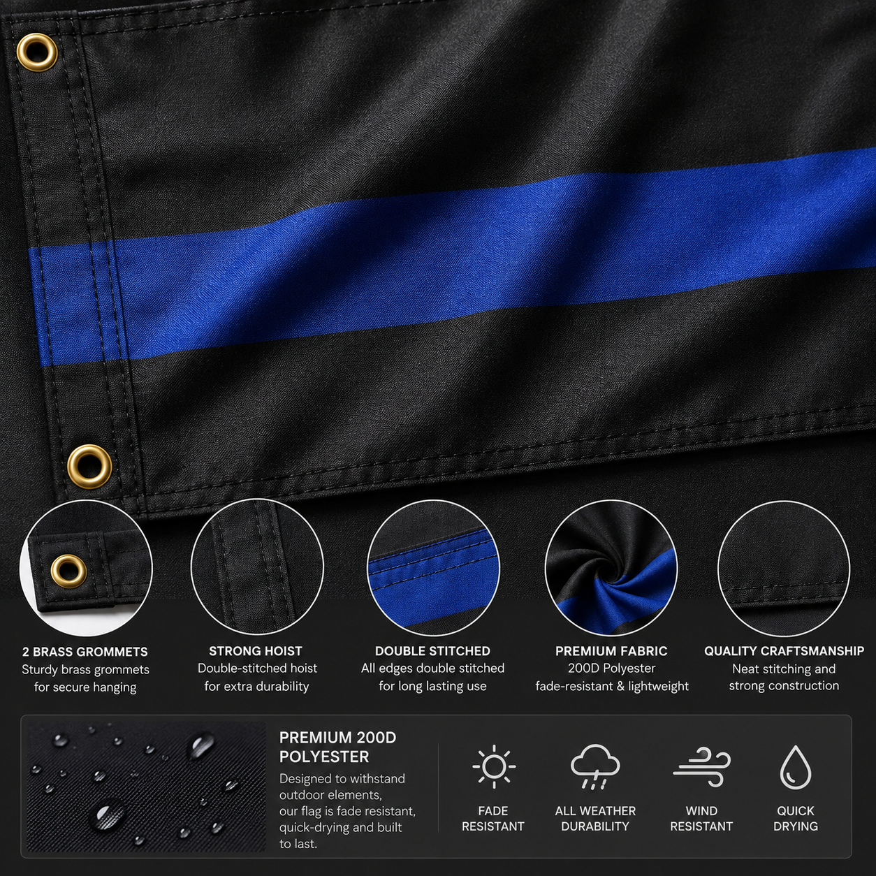 Thin Blue Line Flag