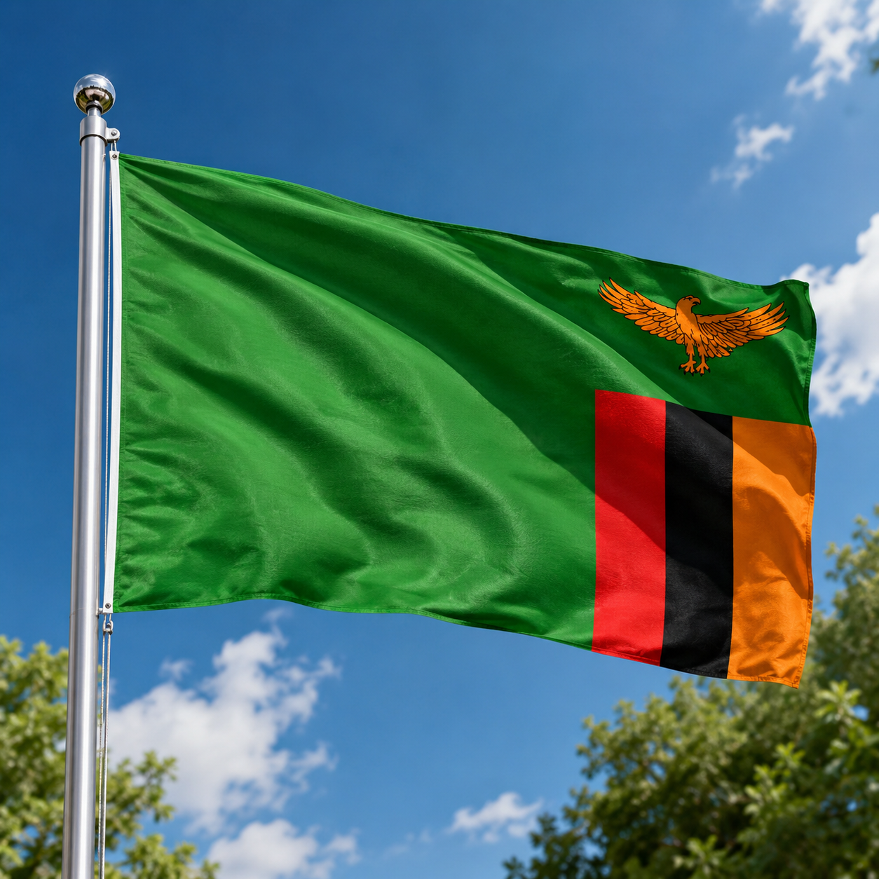 Zambia Flag 2'x3' to 5'x8' Nylon