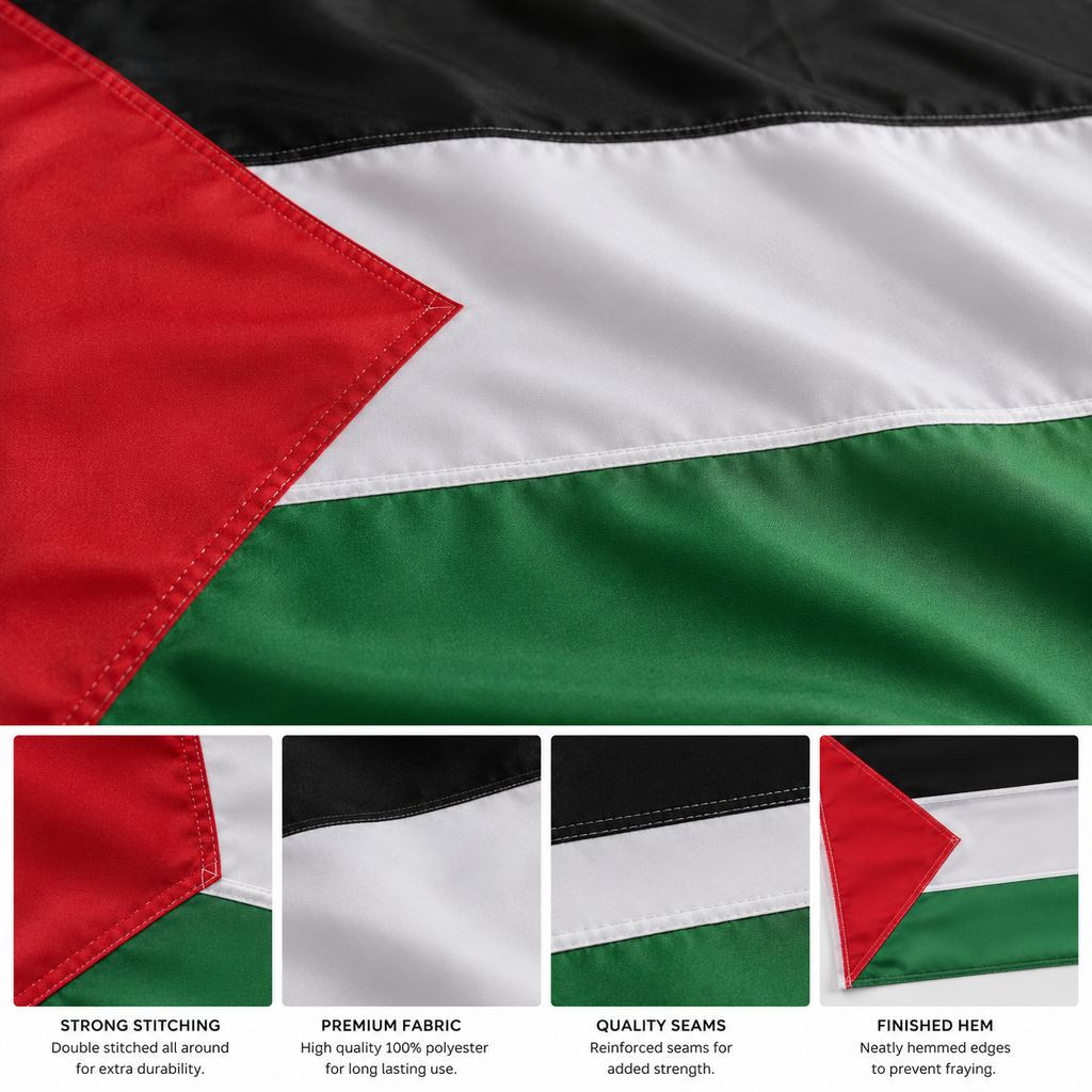 Palestine Flag 2'x3' to 5'x8' Nylon