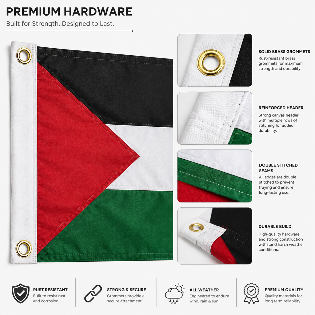 Palestine Flag 2'x3' to 5'x8' Nylon