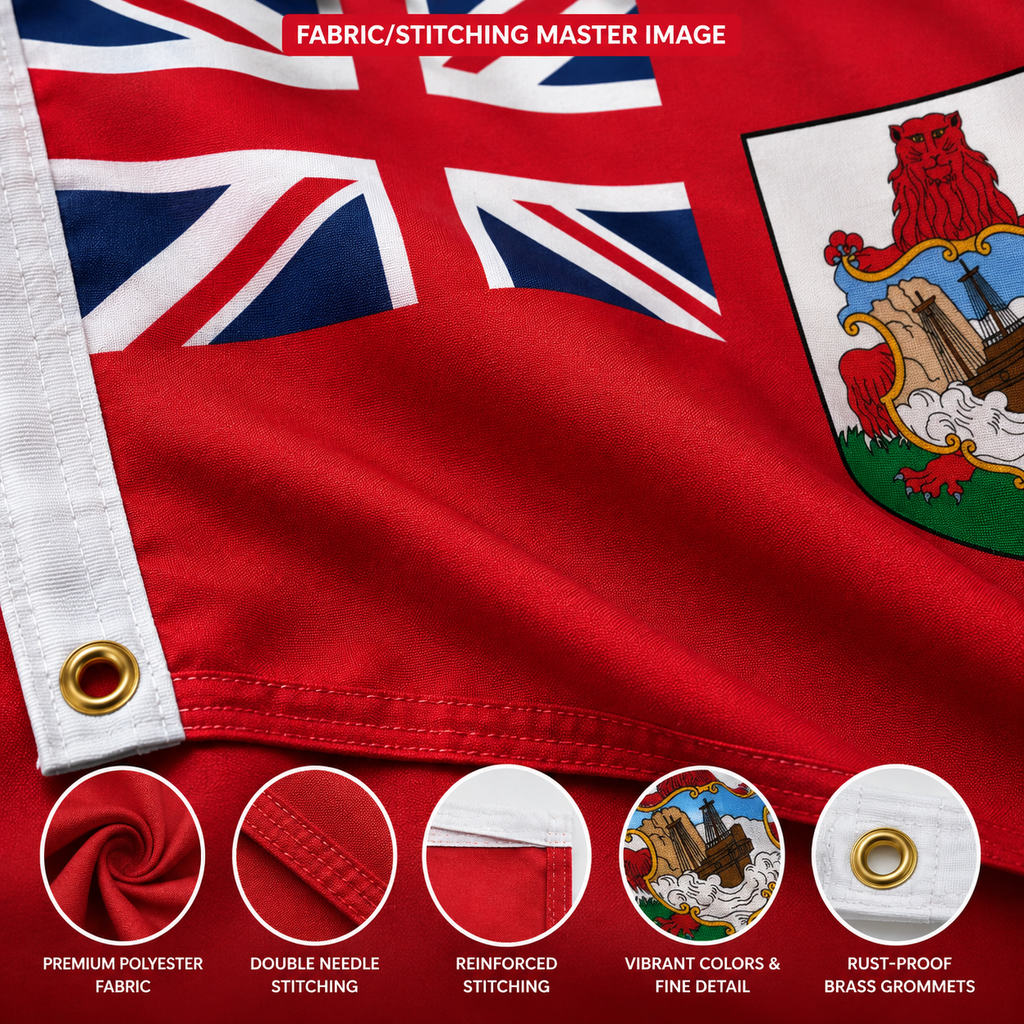 Bermuda Flag 2'x3' to 5'x8' Nylon