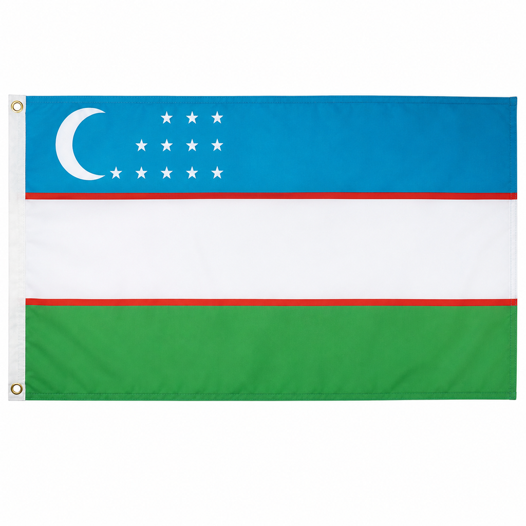 Uzbekistan Flag 2'x3' to 5'x8' Nylon