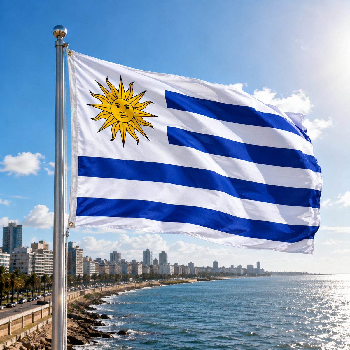Uruguay Flag 2'x3' to 5'x8' Nylon