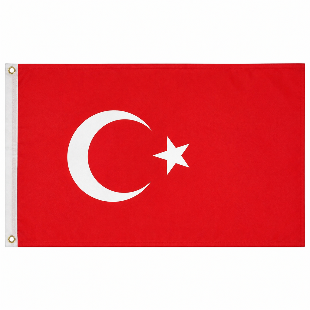 Turkey Flag 2'x3' to 5'x8' Nylon