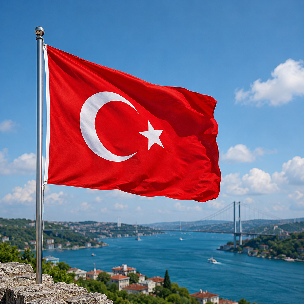 Turkey Flag 2'x3' to 5'x8' Nylon