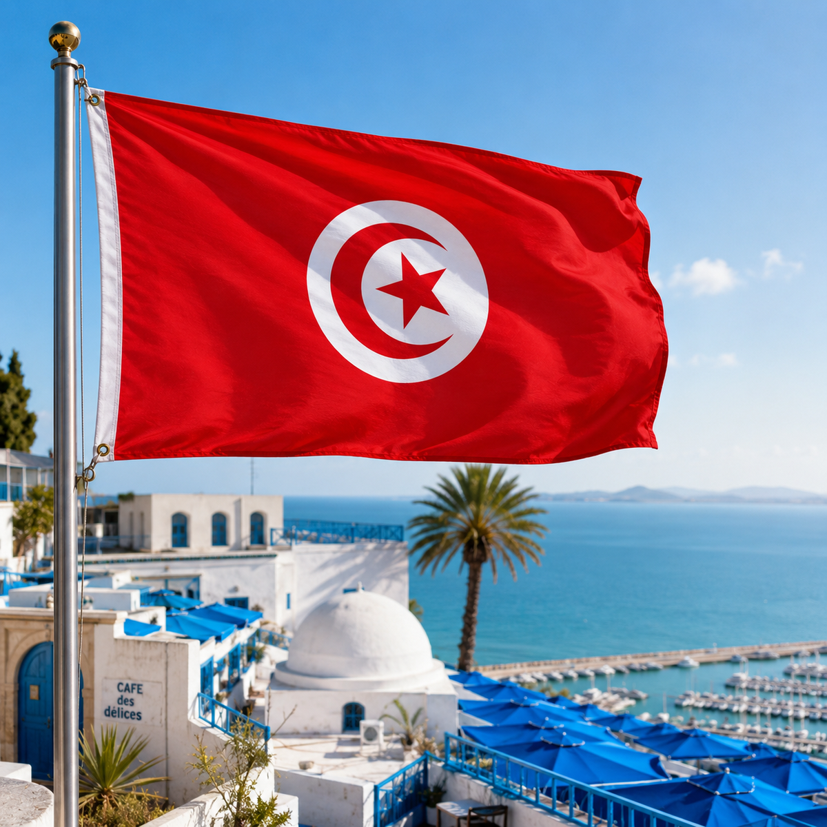 Tunisia Flag 2'x3' to 5'x8' Nylon