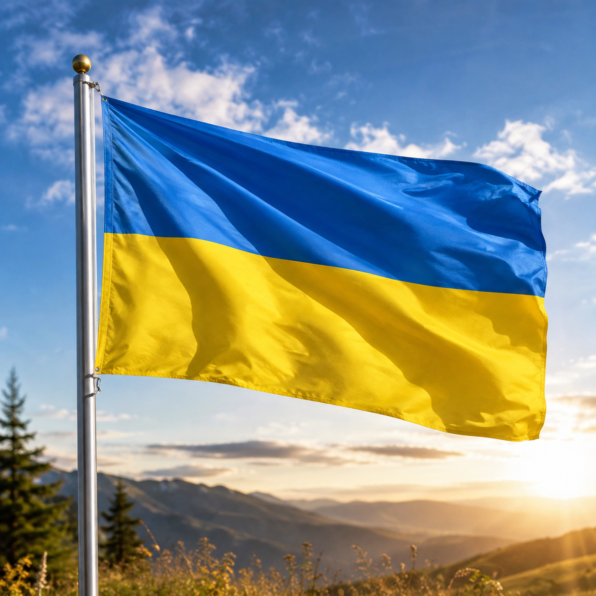 Ukraine Flag 2'x3' to 5'x8' Nylon