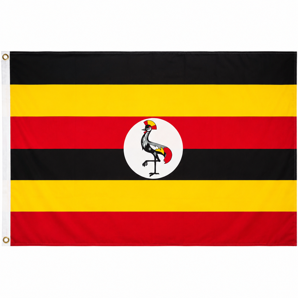 Uganda Flag 2'x3' to 5'x8' Nylon