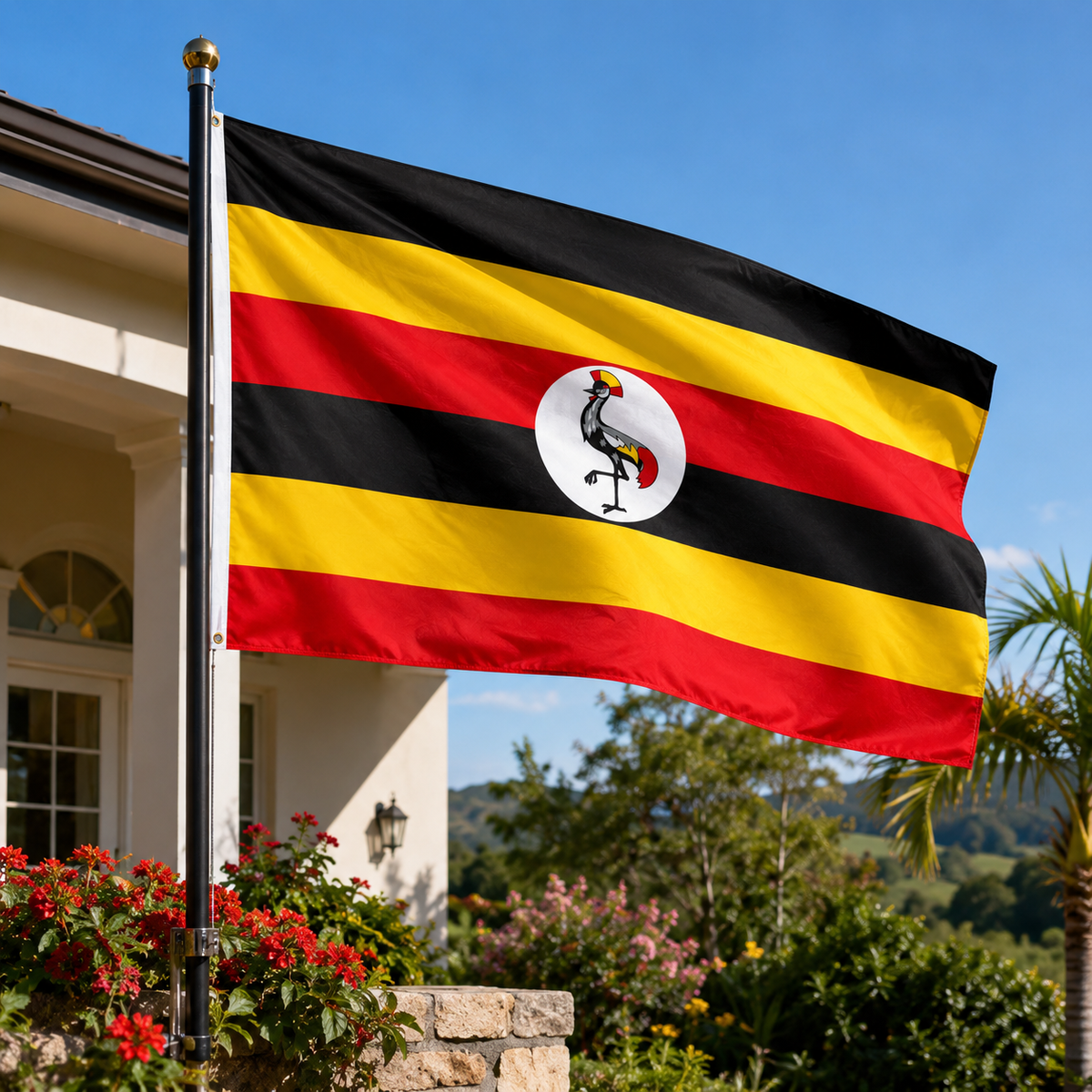 Uganda Flag 2'x3' to 5'x8' Nylon