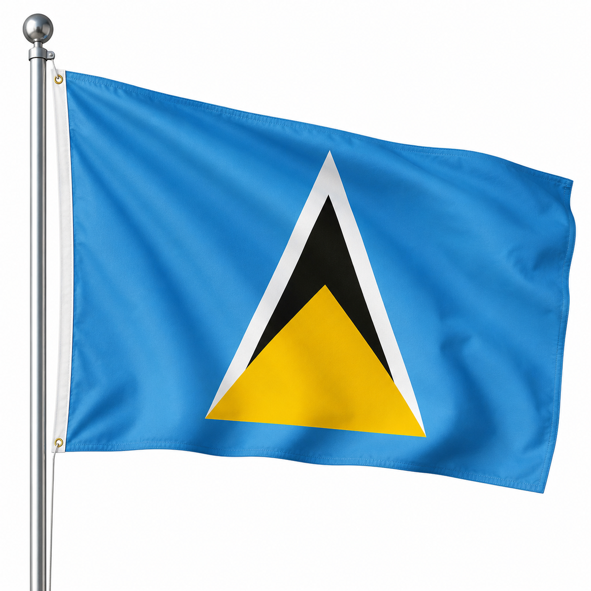 St. Lucia Flag 2'x3' to 5'x8' Nylon
