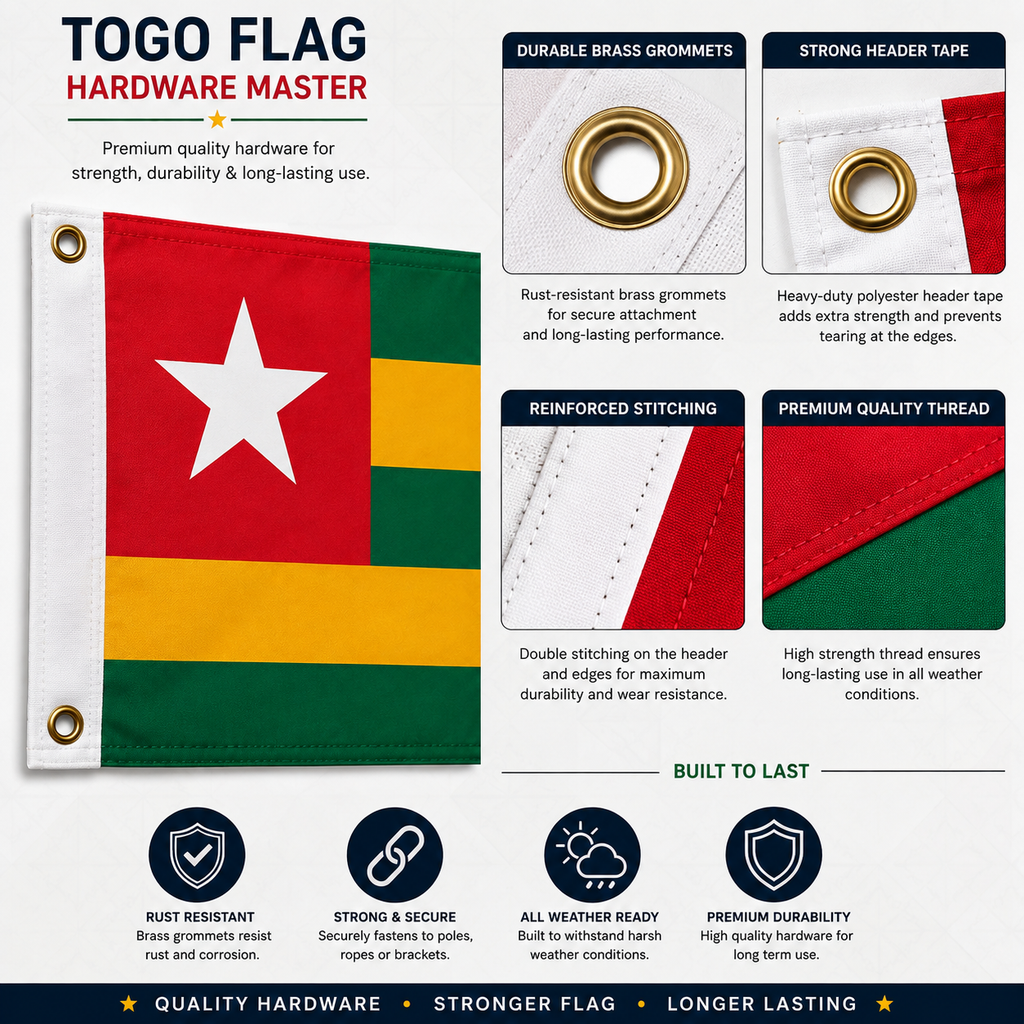 Togo Flag 2'x3' to 5'x8' Nylon
