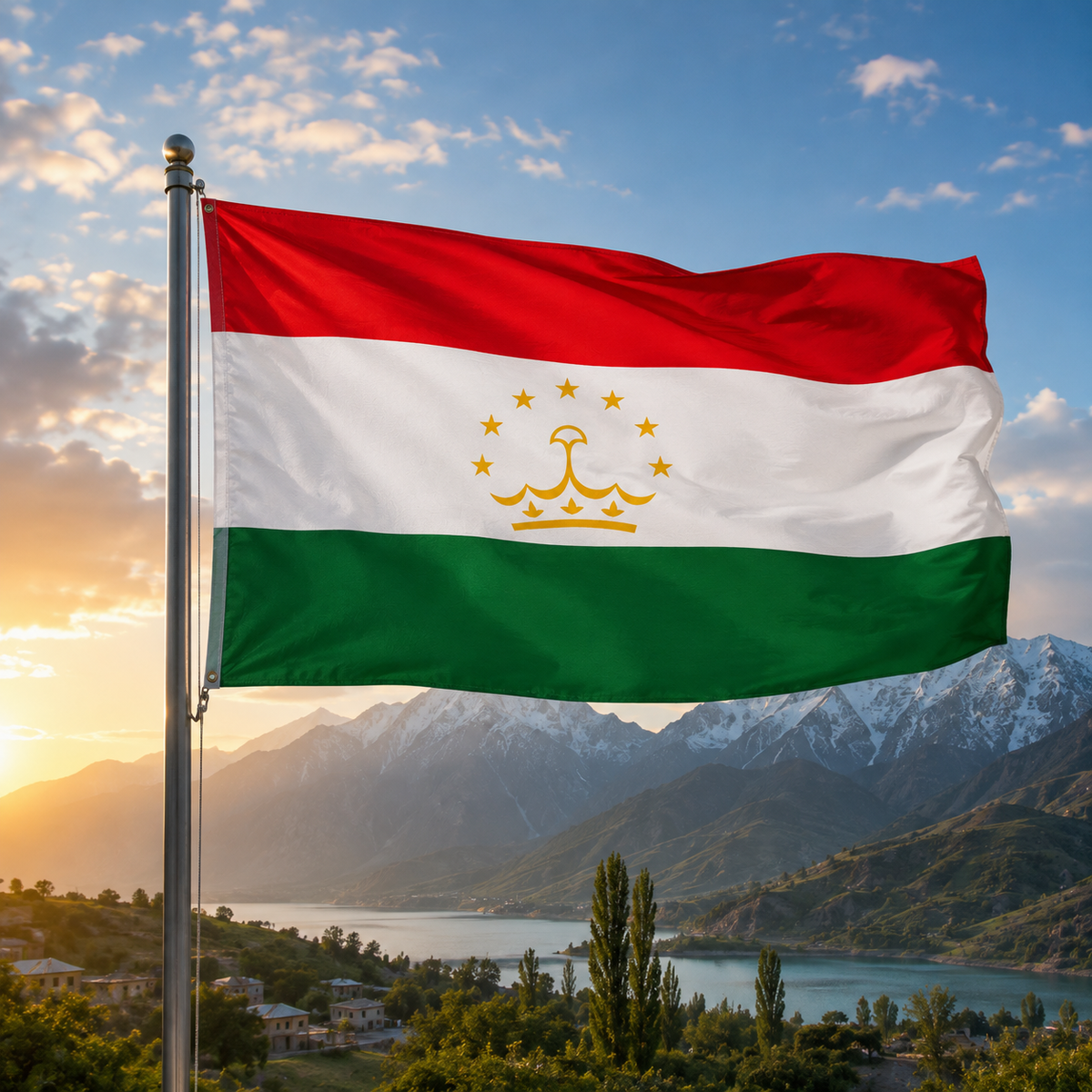 Tajikistan Flag 2'x3' to 5'x8' Nylon