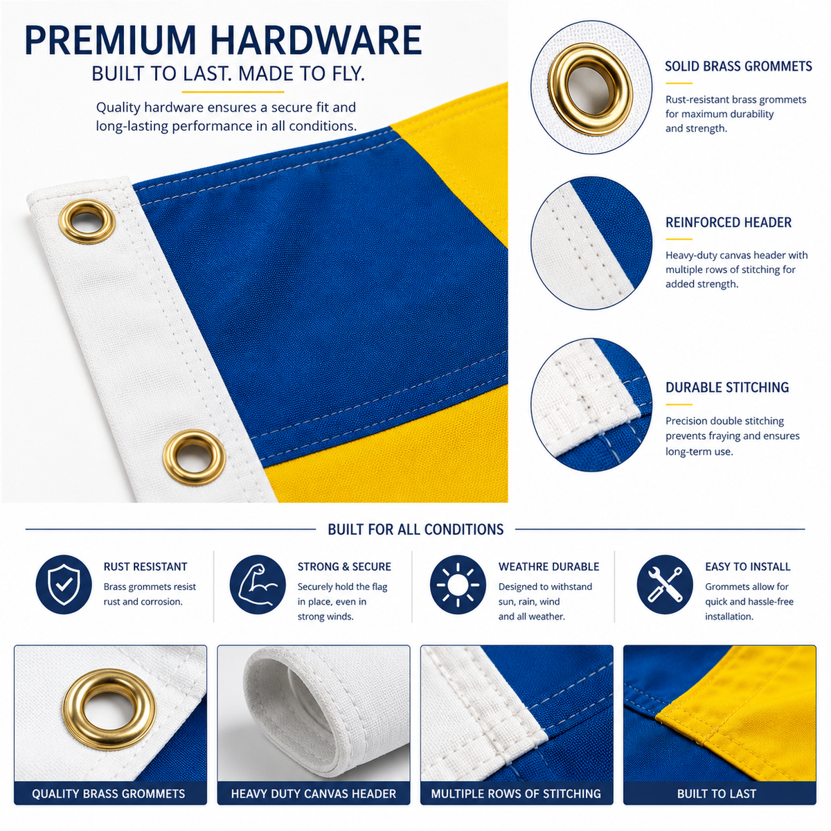Sweden Flag 2'x3' to 5'x8' Nylon