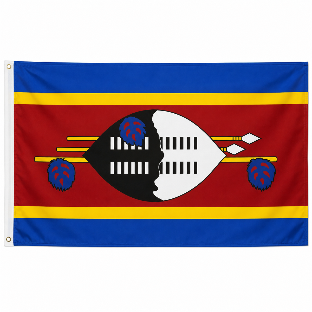 Swaziland Flag 2'x3' to 5'x8' Nylon