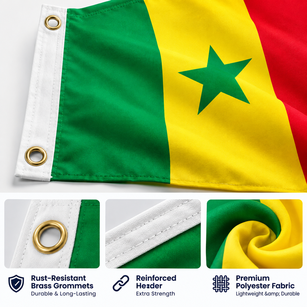 Senegal Flag 2'x3' to 5'x8' Nylon