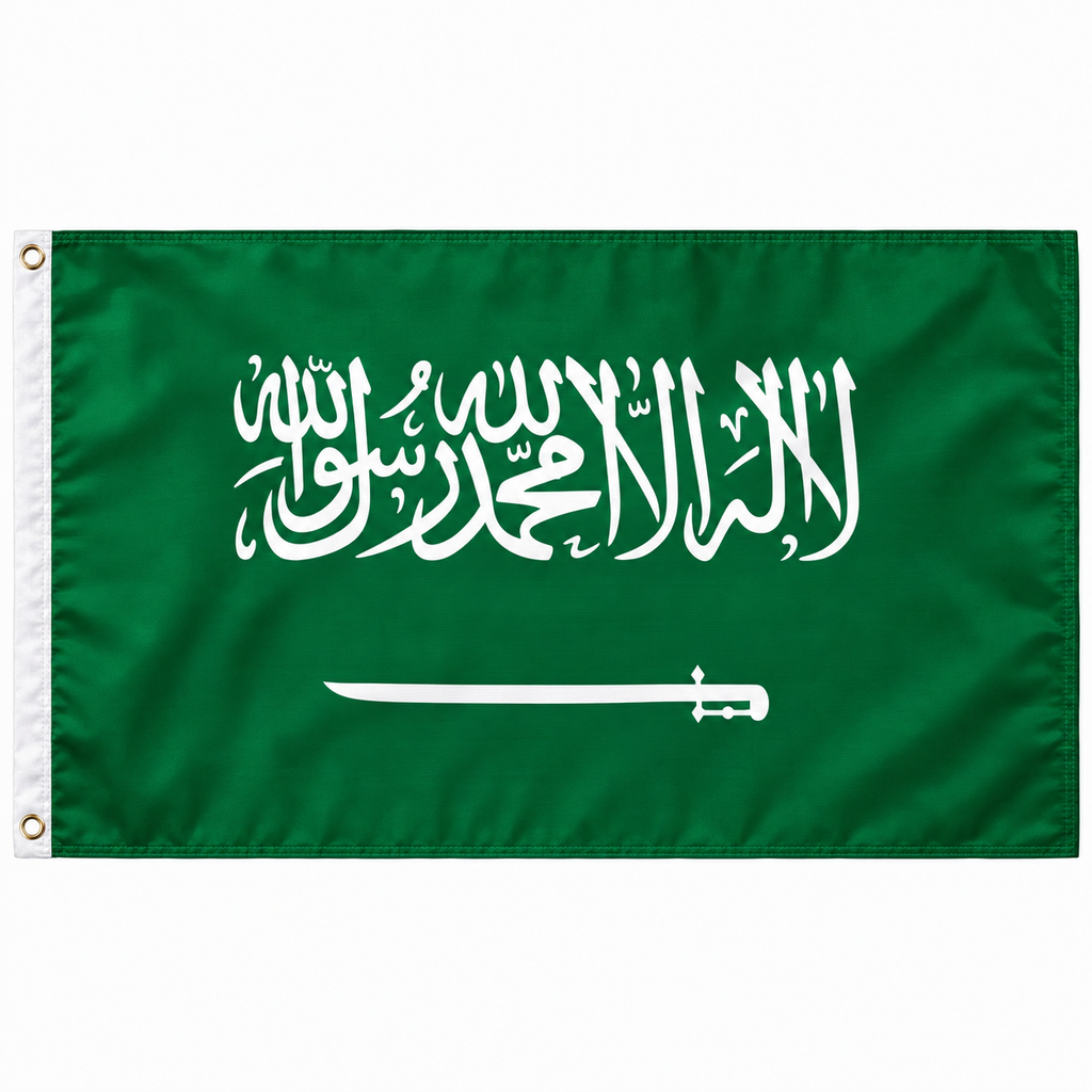 Saudi Arabia Flag 2'x3' to 5'x8' Nylon