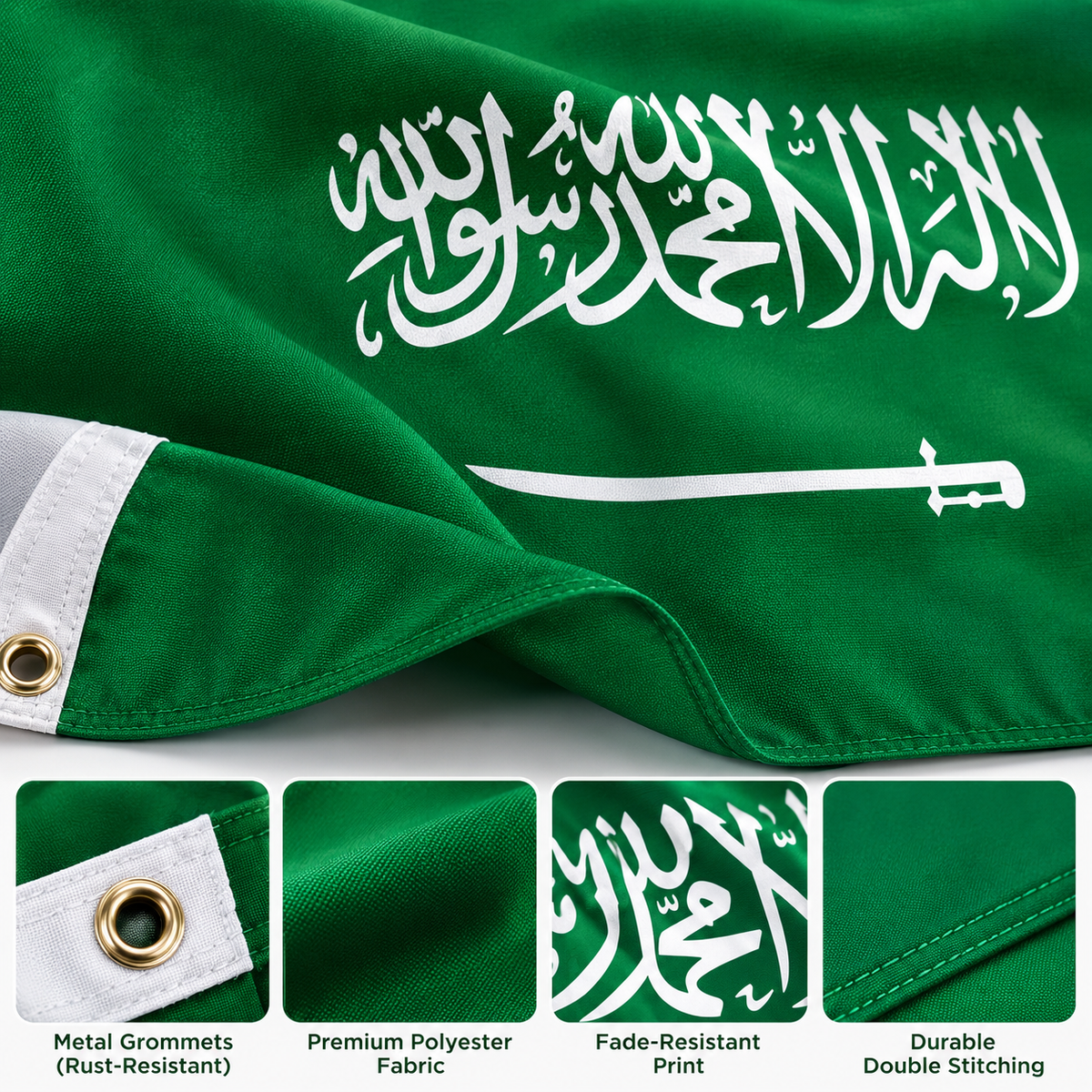 Saudi Arabia Flag 2'x3' to 5'x8' Nylon