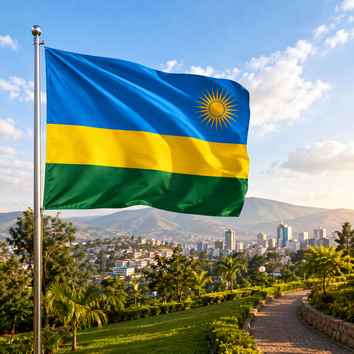 Rwanda Flag 2'x3' to 5'x8' Nylon