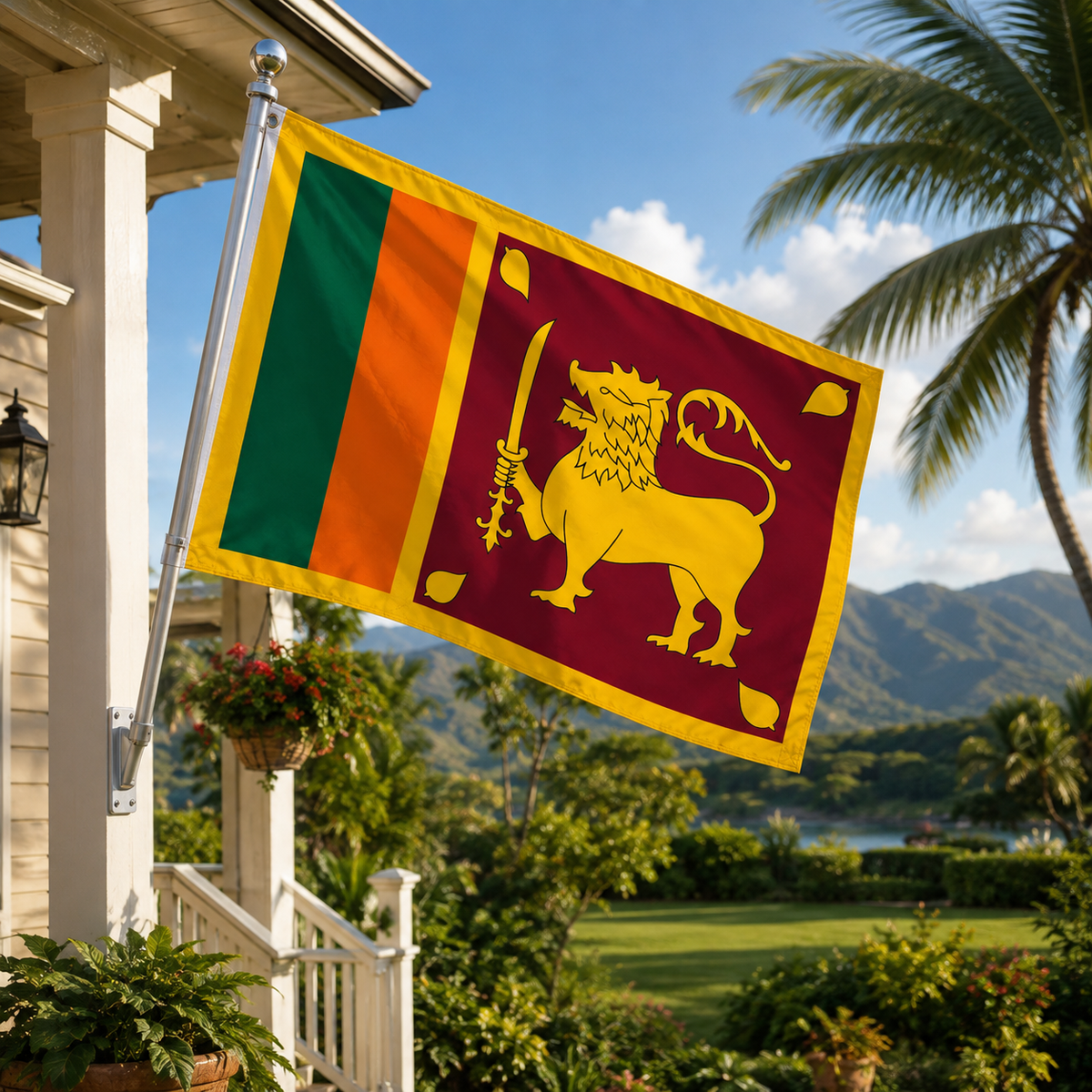 Sri Lanka Flag 2'x3' to 5'x8' Nylon