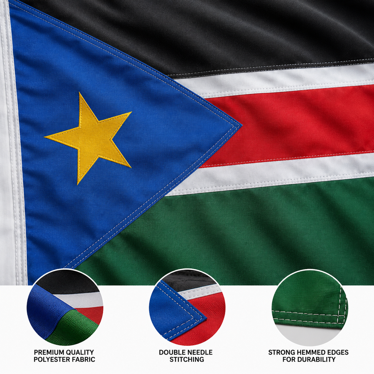 South Sudan Flag 2'x3' to 5'x8' Nylon