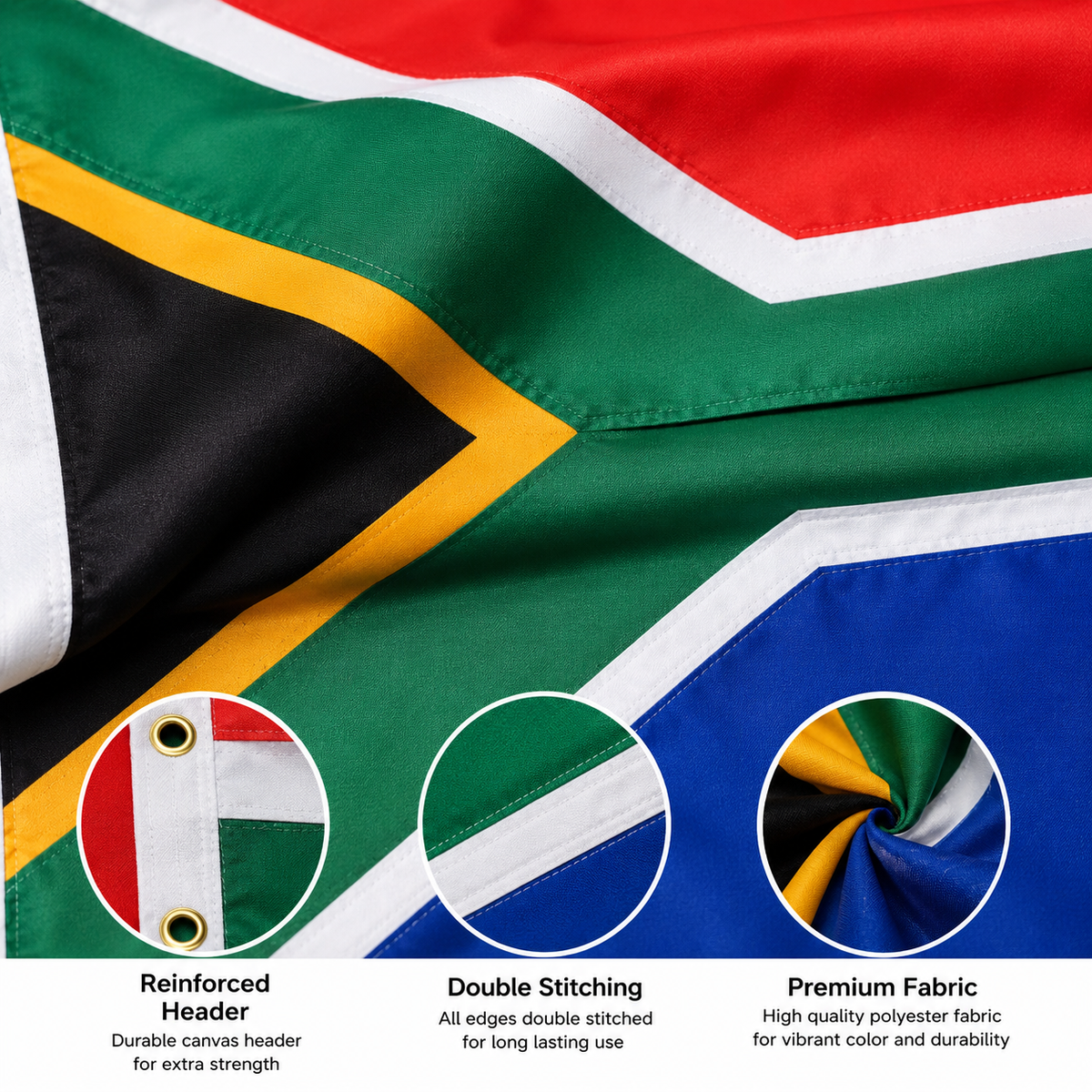 South Africa Flag 2'x3' to 5'x8' Nylon