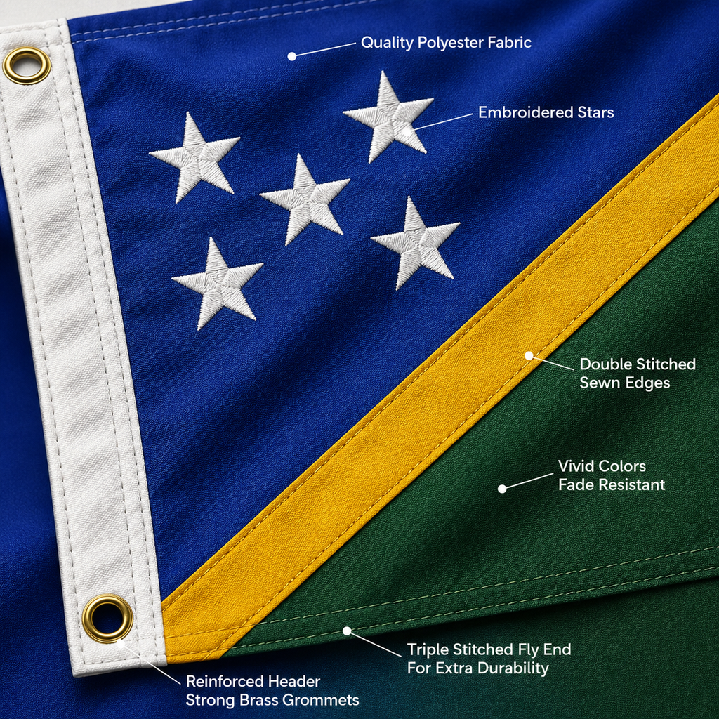 Solomon Islands Flag 2'x3' to 5'x8' Nylon