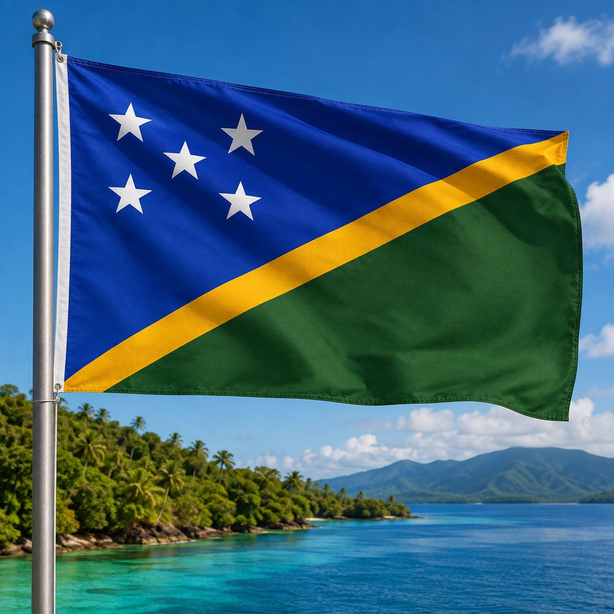 Solomon Islands Flag 2'x3' to 5'x8' Nylon