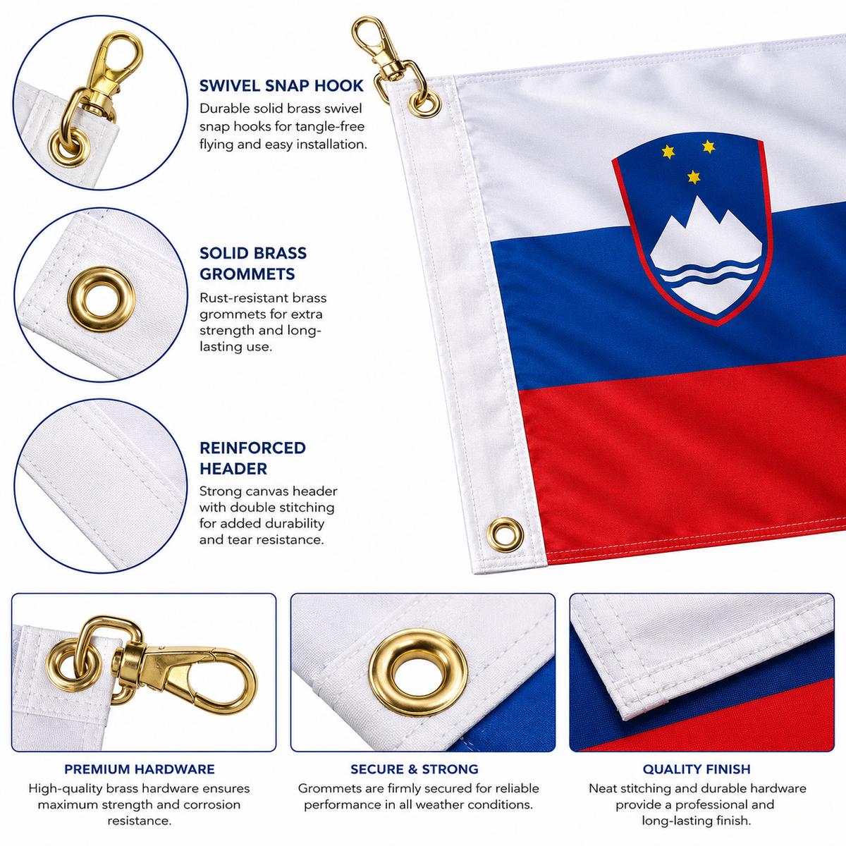 Slovenia Flag 2'x3' to 5'x8' Nylon