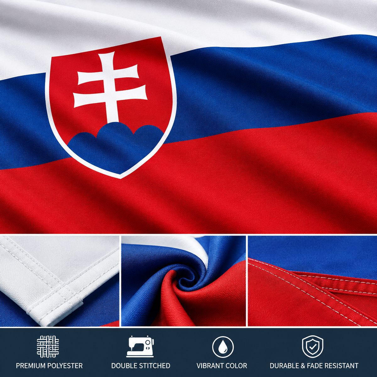 Slovakia Flag 2'x3' to 5'x8' Nylon