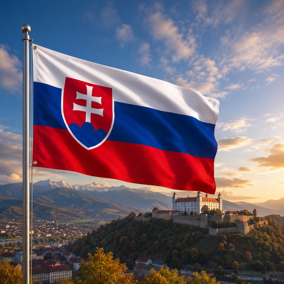 Slovakia Flag 2'x3' to 5'x8' Nylon