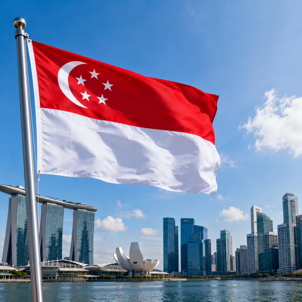 Singapore Flag 2'x3' to 5'x8' Nylon