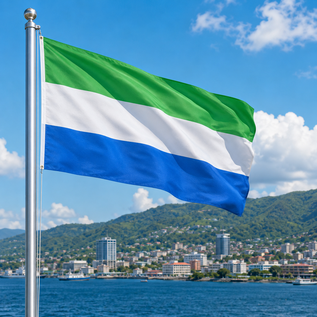 Sierra Leone Flag 2'x3' to 5'x8' Nylon
