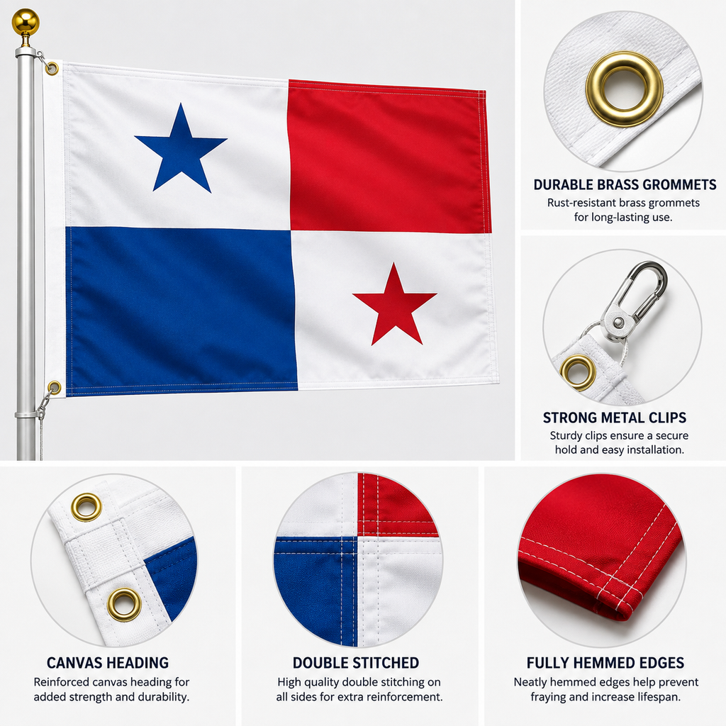 Panama Flag 2'x3' to 5'x8' Nylon