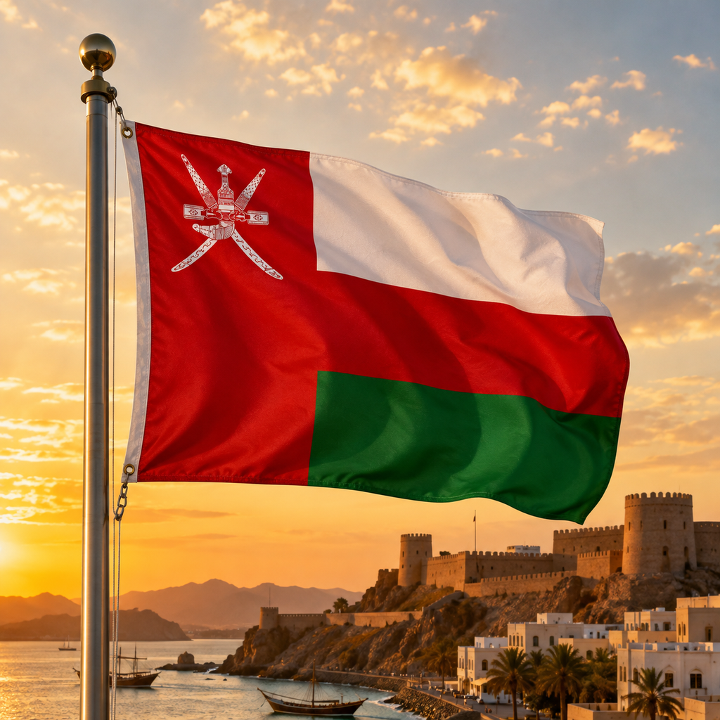 Oman Flag 2'x3' to 5'x8' Nylon