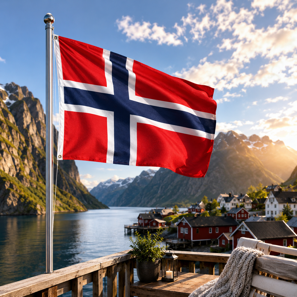 Norway Flag 2'x3' to 5'x8' Nylon