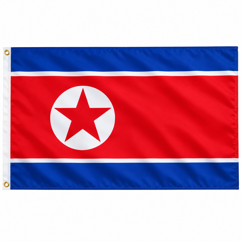 North Korea Flag 2'x3' to 5'x8' Nylon