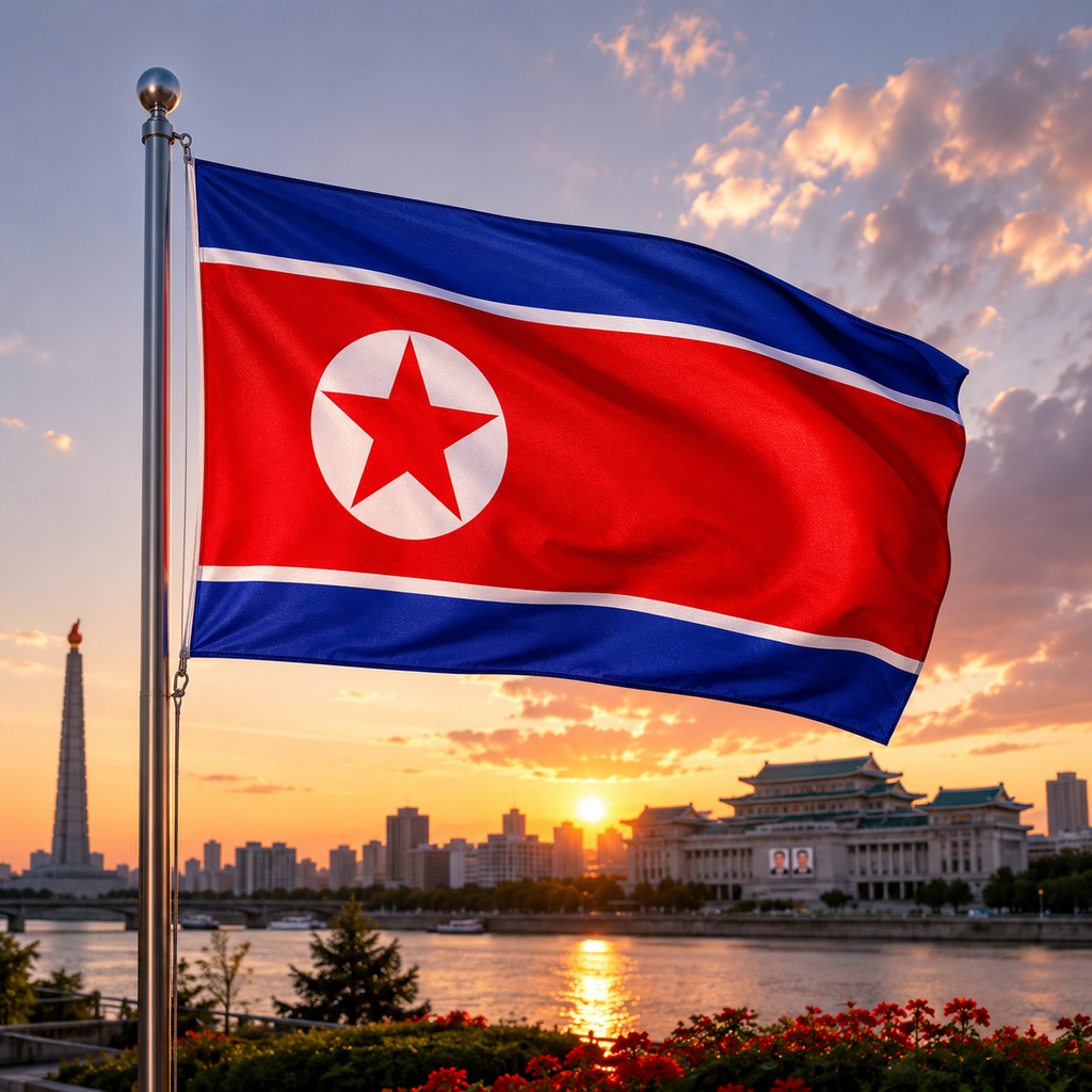 North Korea Flag 2'x3' to 5'x8' Nylon