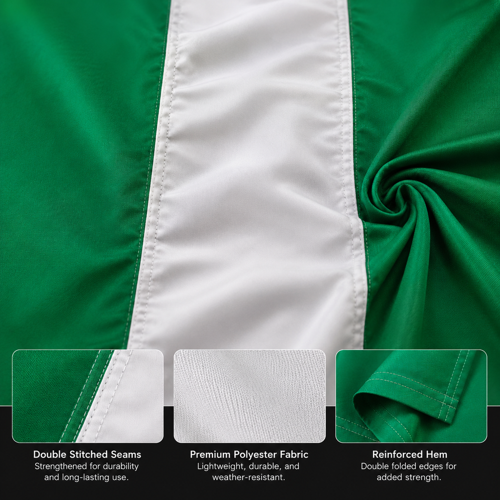 Nigeria Flag 2'x3' to 5'x8' Nylon