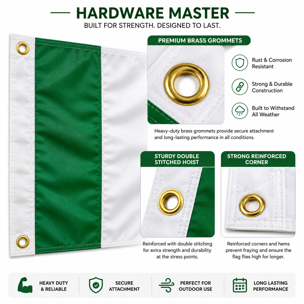 Nigeria Flag 2'x3' to 5'x8' Nylon