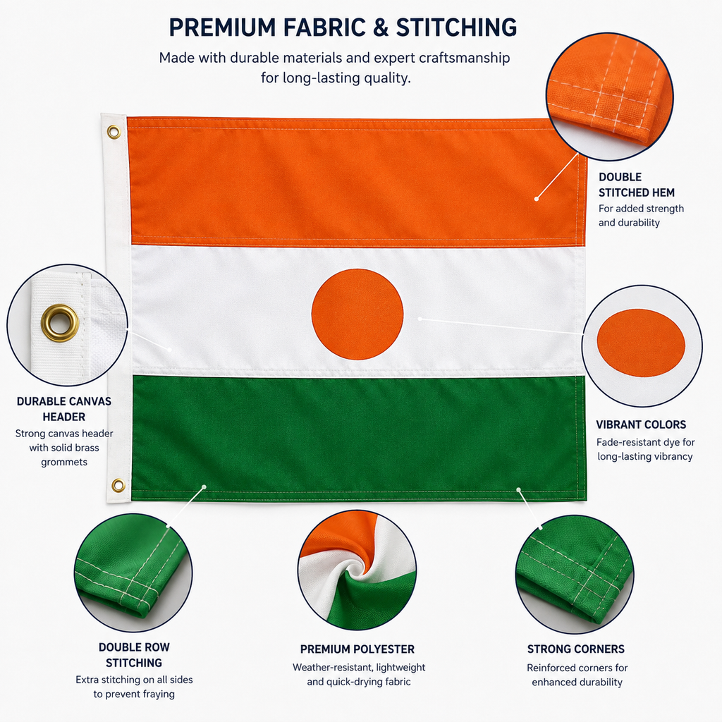 Niger Flag 2'x3' to 5'x8' Nylon