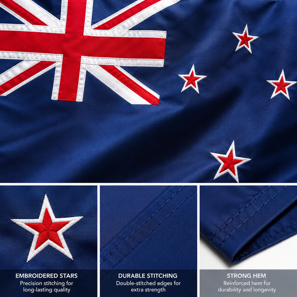 New Zealand Flag 2'x3' to 5'x8' Nylon