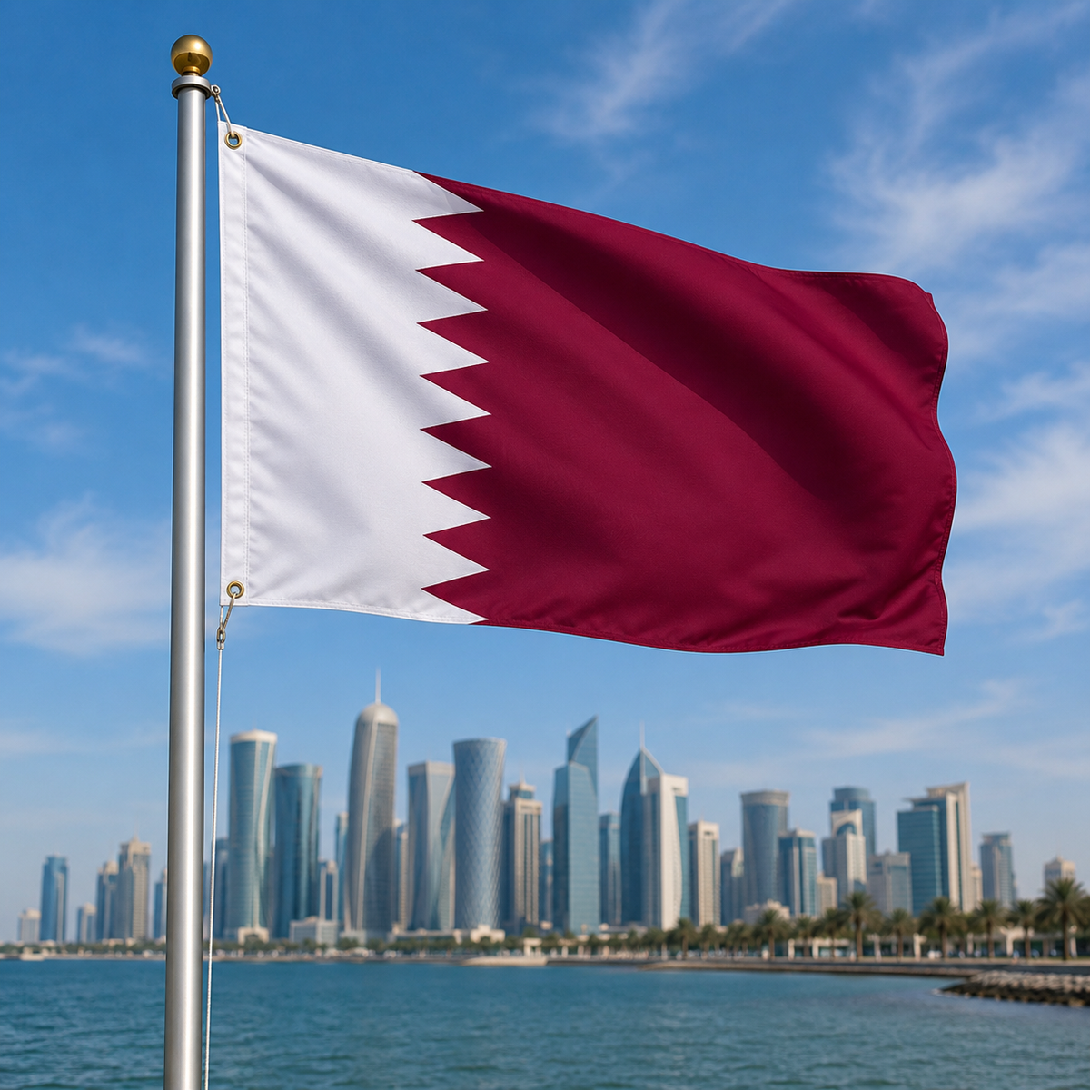 Qatar Flag 2'x3' to 5'x8' Nylon