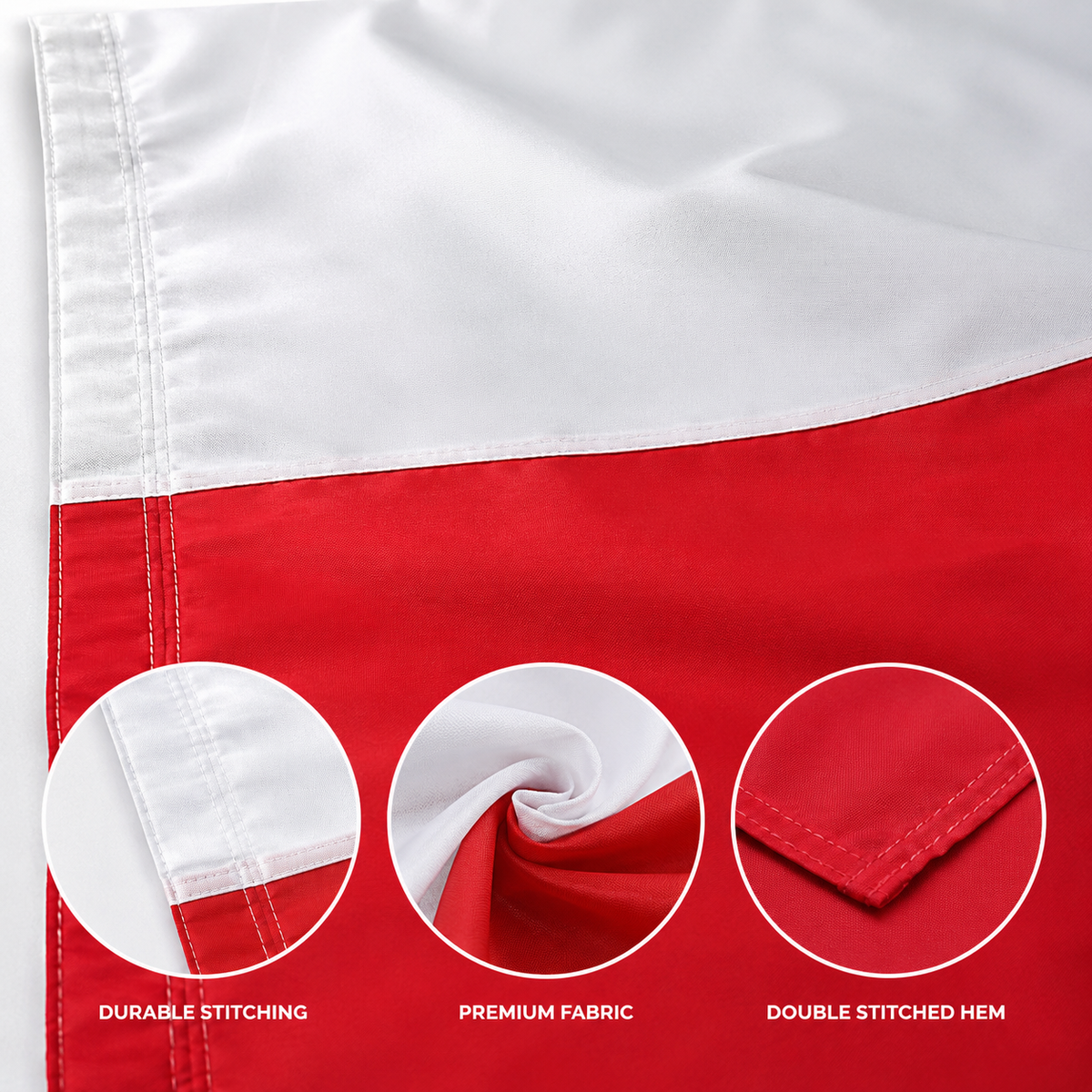 Poland Flag 2'x3' to 5'x8' Nylon