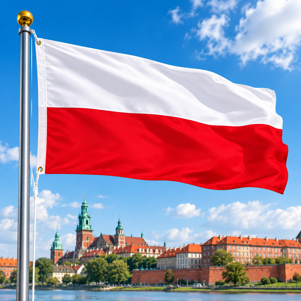 Poland Flag 2'x3' to 5'x8' Nylon