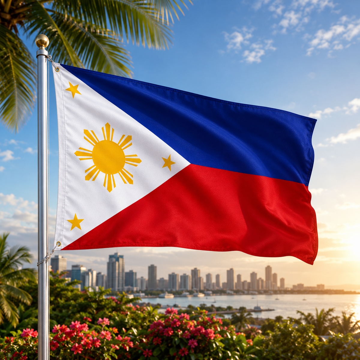 Philippines Flag 2'x3' to 5'x8' Nylon