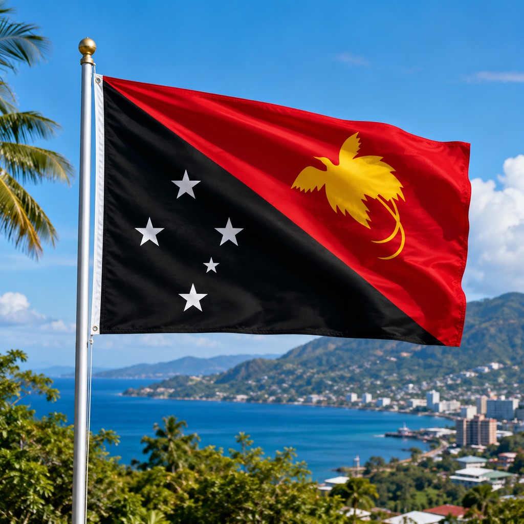 Papa-New-Guinea Flag 2'x3' to 5'x8' Nylon